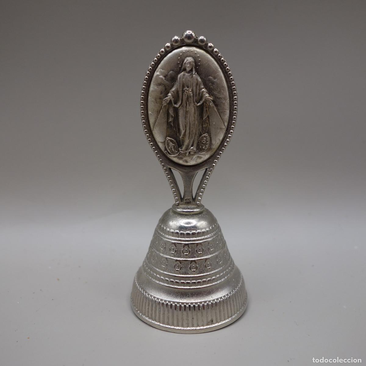 Antig&uuml;edades: PEQUE&Ntilde;A CAMPANITA CON LA IMAGEN DE LA VIRGEN DE LOS MILAGROS LA MILAGROSA
