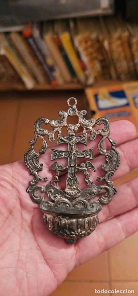 Antig&uuml;edades: Preciosa benditera plata Caravaca - Foto 1