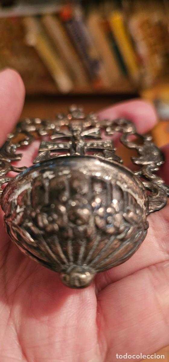 Antig&uuml;edades: Preciosa benditera plata Caravaca - Foto 3