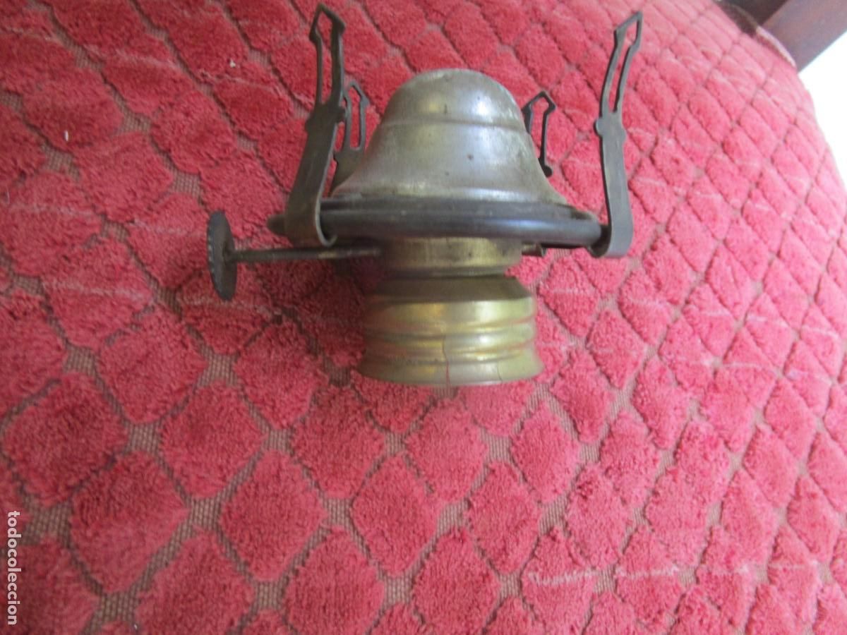 Antig&uuml;edades: QUINQUE VIDRIO - APLIQUE QUEMADOR EN LATON PARA MECHAS 18m- APROX 1950 40CM 650GR. +INFO