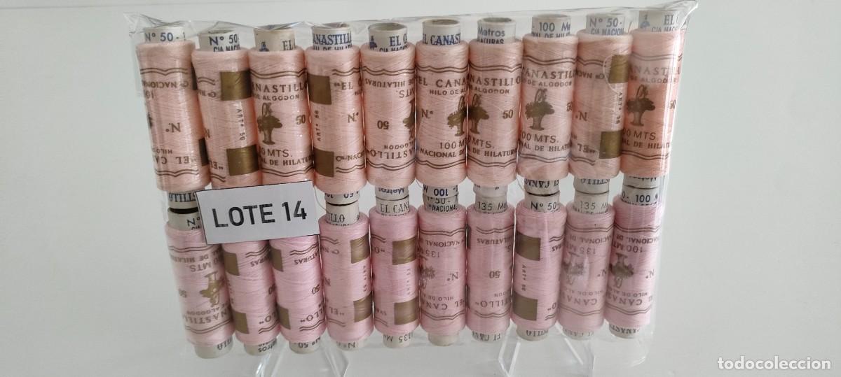 Antig&uuml;edades: 20 bobinas de hilo de algod&oacute;n El Canastillo n&ordm;50. Compa&ntilde;&iacute;a Nacional de Hilaturas (Lote 14)