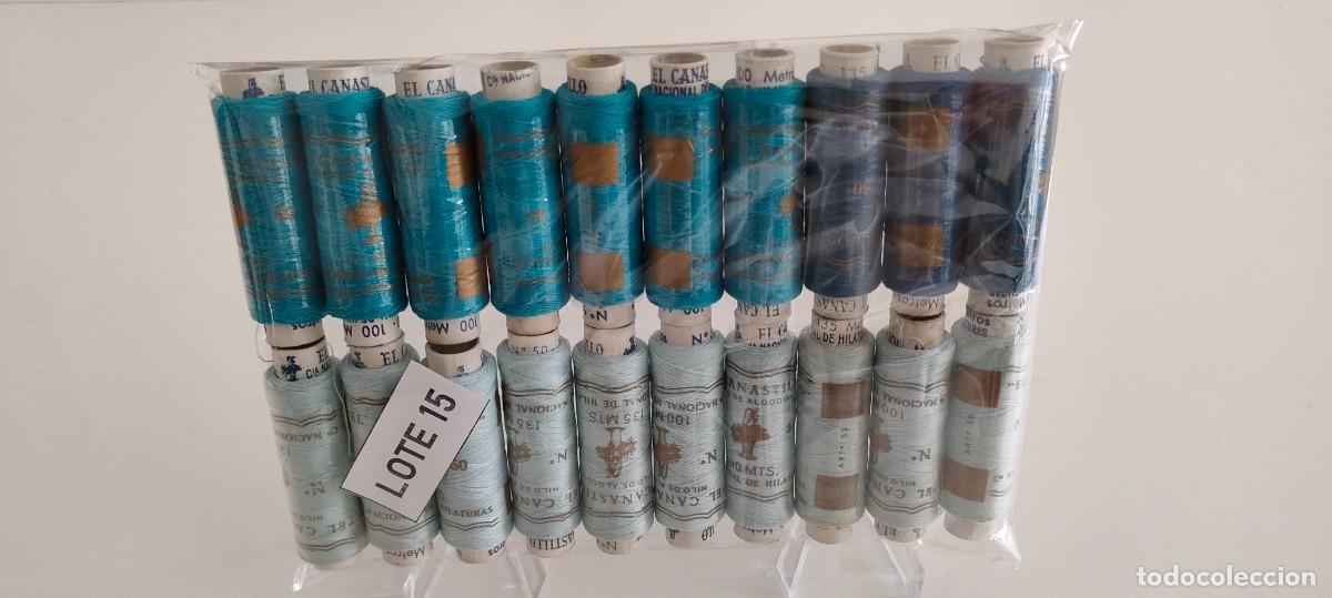 Antig&uuml;edades: 20 bobinas de hilo de algod&oacute;n El Canastillo n&ordm;50. Compa&ntilde;&iacute;a Nacional de Hilaturas (Lote 15)