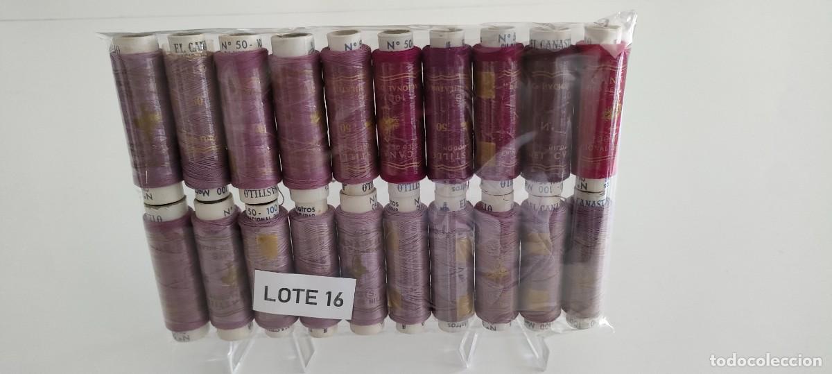 Antig&uuml;edades: 20 bobinas de hilo de algod&oacute;n El Canastillo n&ordm;50. Compa&ntilde;&iacute;a Nacional de Hilaturas (Lote 16)