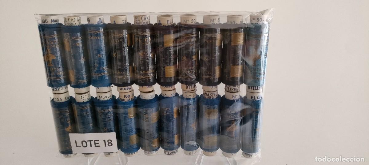 Antig&uuml;edades: 20 bobinas de hilo de algod&oacute;n El Canastillo n&ordm;50. Compa&ntilde;&iacute;a Nacional de Hilaturas (Lote 18)