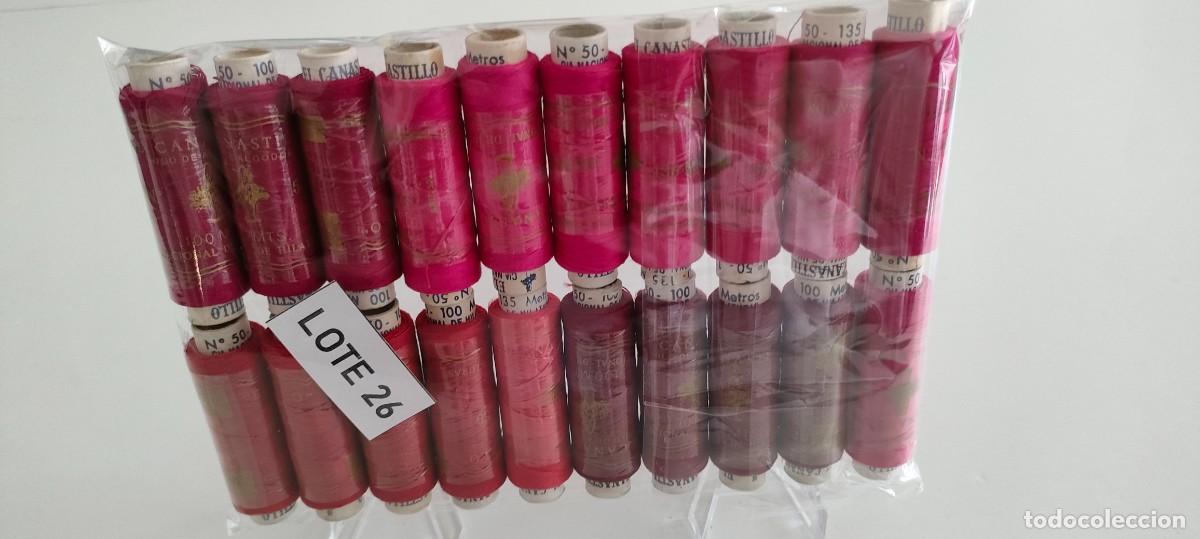 Antig&uuml;edades: 20 bobinas de hilo de algod&oacute;n El Canastillo n&ordm;50. Compa&ntilde;&iacute;a Nacional de Hilaturas (Lote 26)