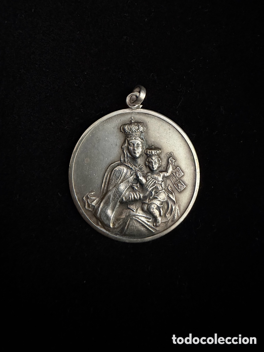 Antig&uuml;edades: Antigua Medalla de Plata Virgen del Carmen (c. 1900) - 13.5g