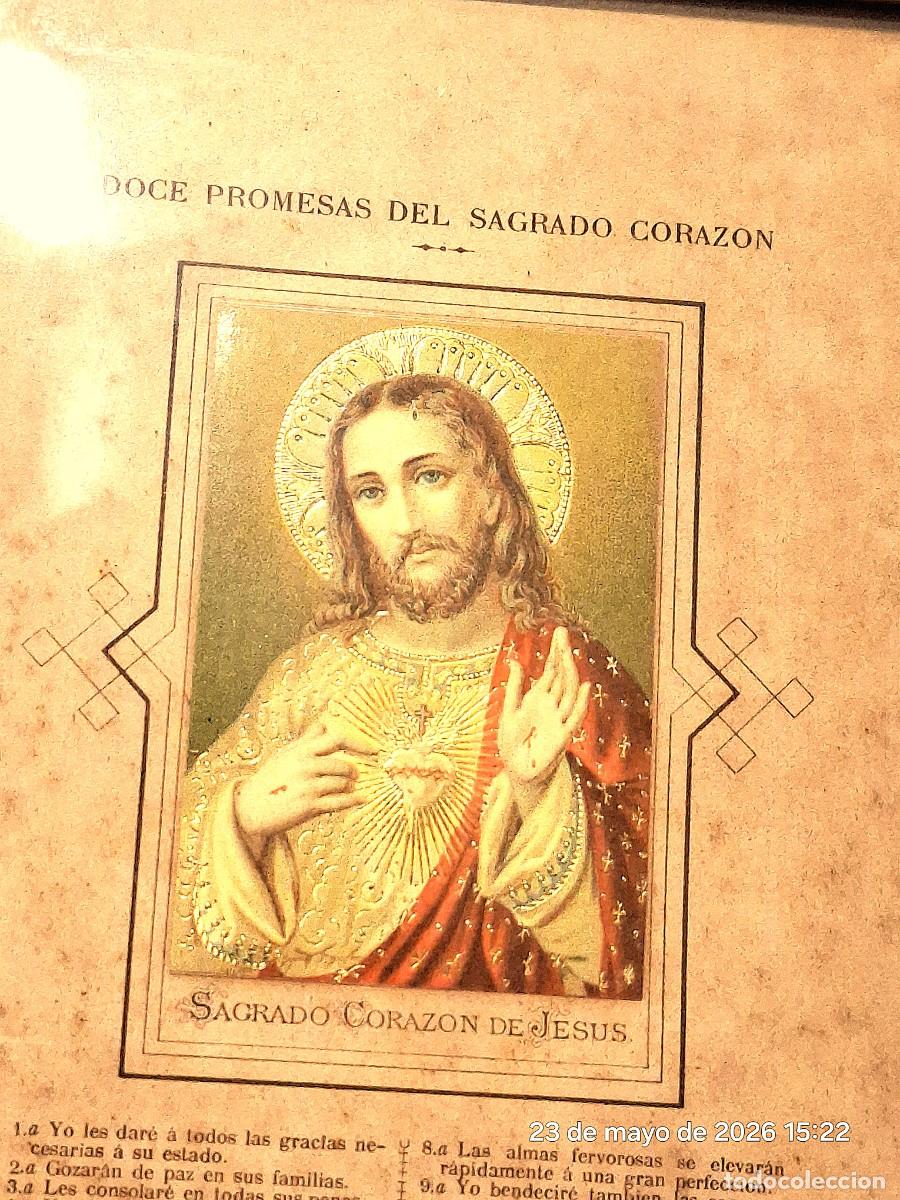 Antig&uuml;edades: SAGRADO CORAZ&Oacute;N DE JES&Uacute;S L&Aacute;MINA 12 PROMESAS SIGLO XIX