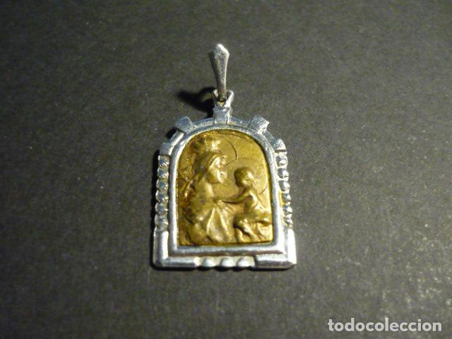 Antig&uuml;edades: VIRGEN MARIA Y NI&Ntilde;O JESUS ANTIGUA MEDALLA 2,7 X 1,4 CM