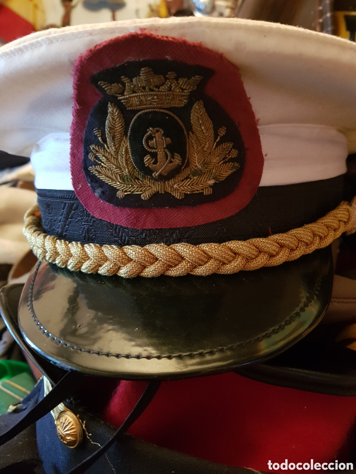 Antig&uuml;edades: ANTIGUA GORRA DE LA MARINA ESPA&Ntilde;OLA &Eacute;POCA DE FRANCO TALLA 59.60 APROX.