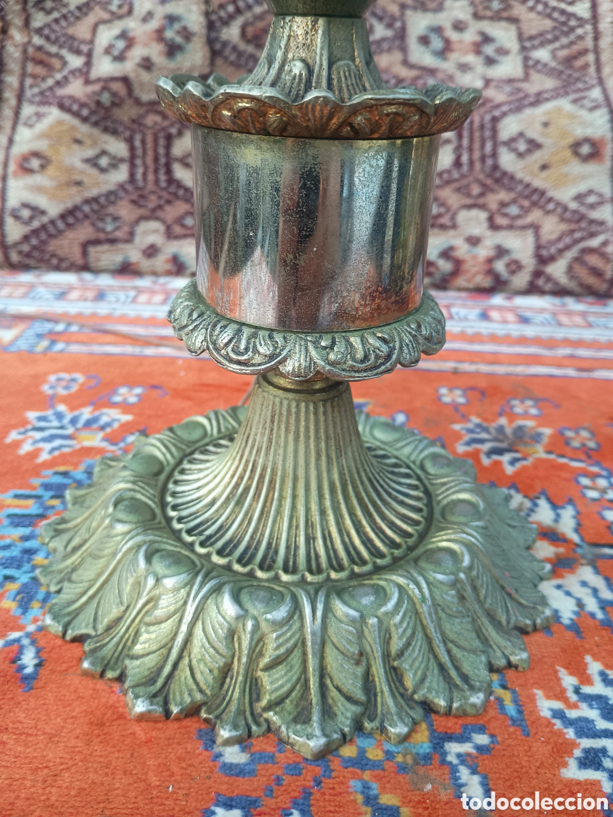 Antig&uuml;edades: L&aacute;mpara seta cristal - Foto 3