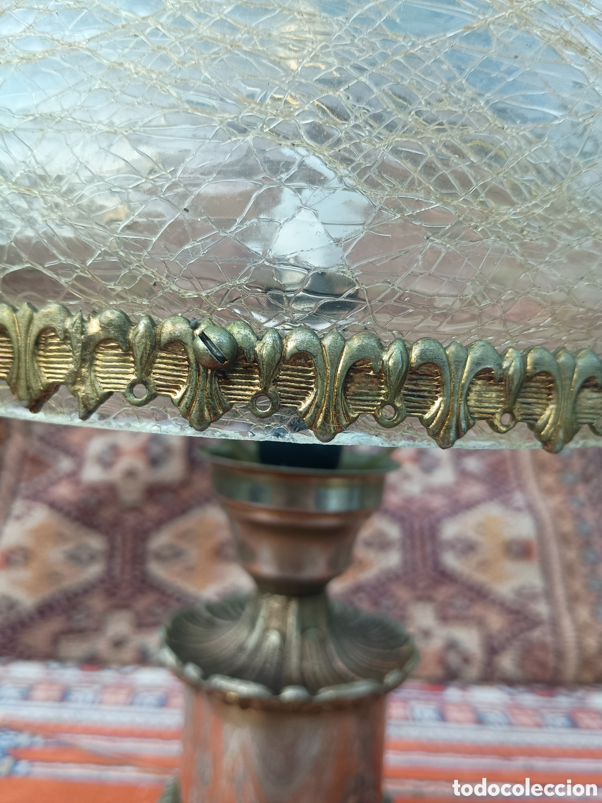 Antig&uuml;edades: L&aacute;mpara seta cristal - Foto 5