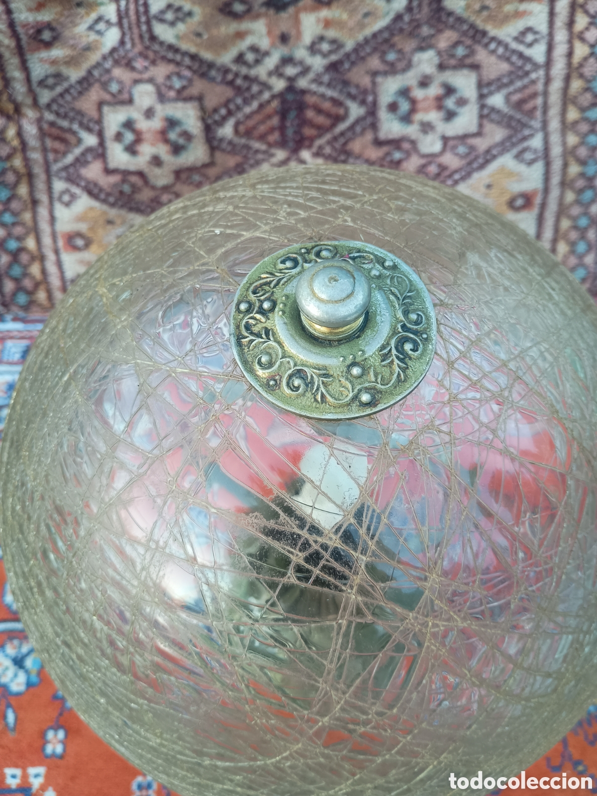 Antig&uuml;edades: L&aacute;mpara seta cristal - Foto 6