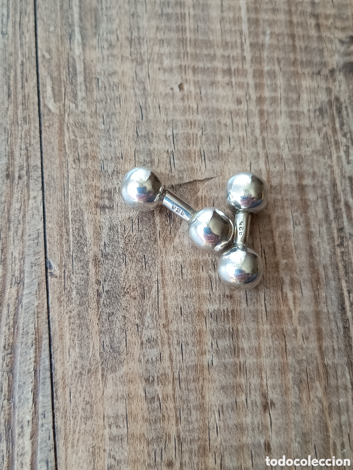 Antig&uuml;edades: PAREJA DE GEMELOS DE PLATA 925 - 10gr