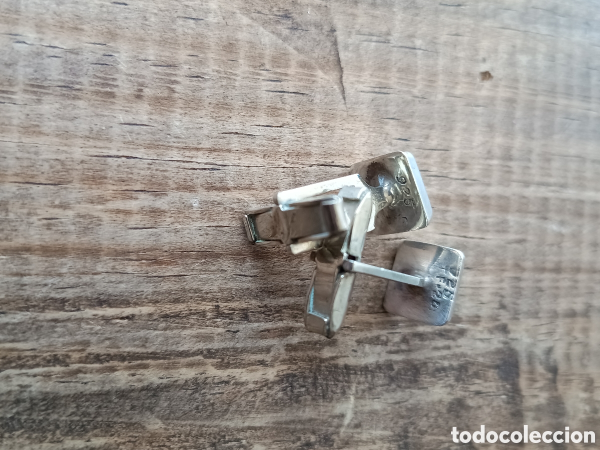 Antig&uuml;edades: PAREJA DE GEMELOS DE PLATA 925 - 6gr - Foto 2
