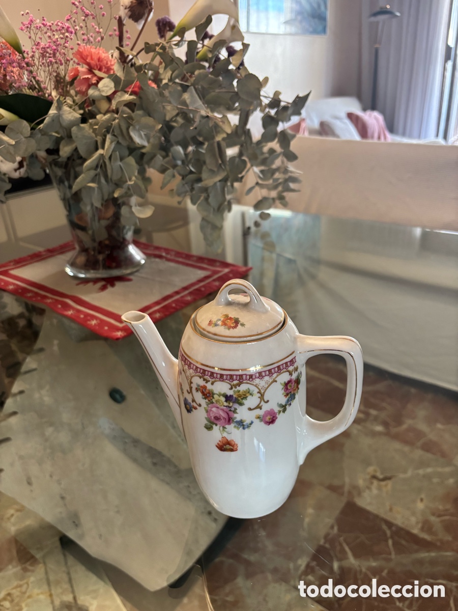 Antig&uuml;edades: Jarra porcelana de caf&eacute; o chocolate