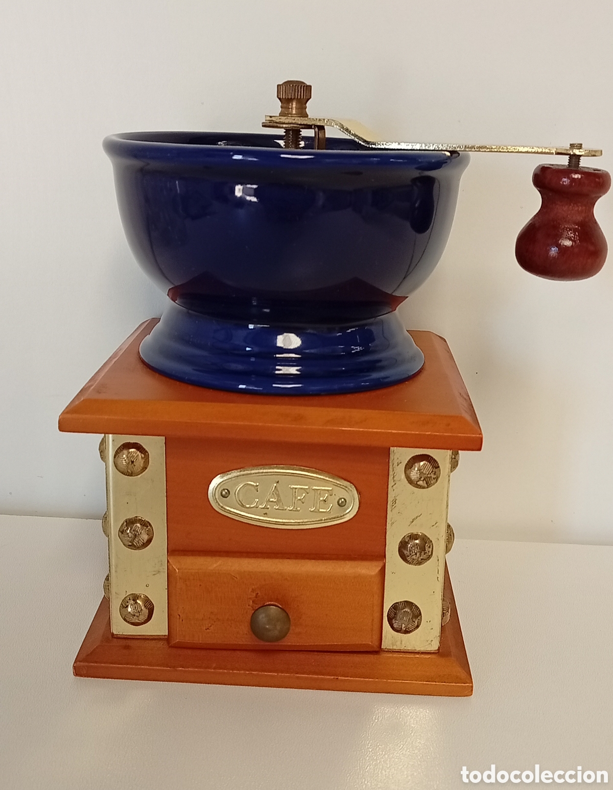 Antig&uuml;edades: MOLINILLO DE CAFE MANUAL CERAMICA Y MADERA
