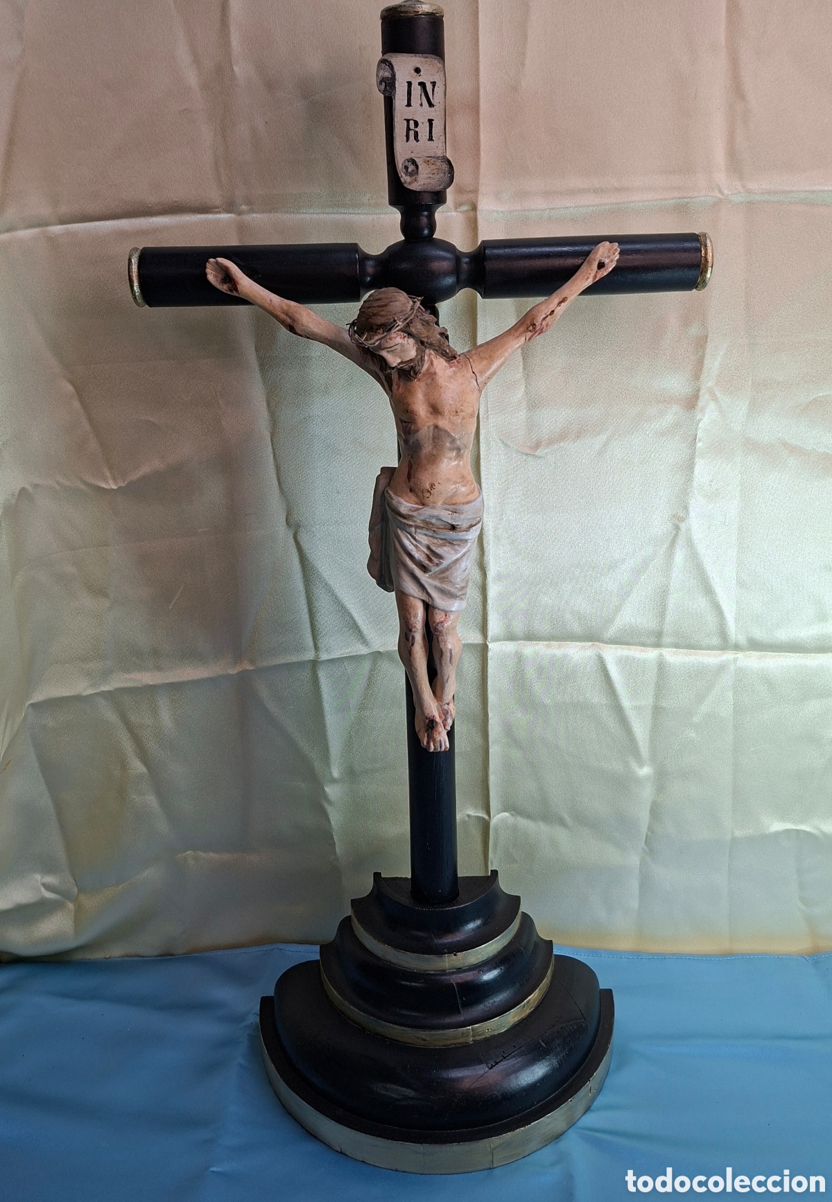 Antig&uuml;edades: Talla Cristo policromado S. XIX - Foto 16