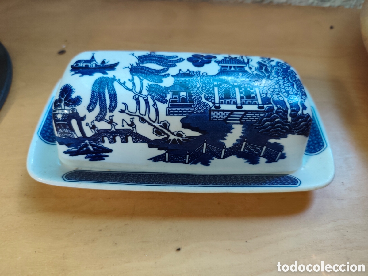 Antig&uuml;edades: Mantequillera vintage Churchill porcelana Staffordshire