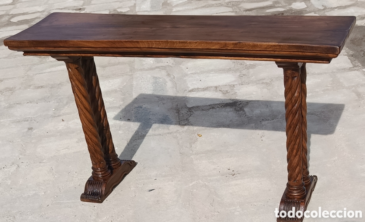 Antig&uuml;edades: Mesa de recibidor de madera maciza - Foto 6