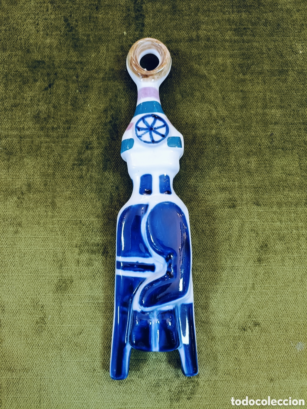 Antig&uuml;edades: AMULETO COLGANTE FIGA/ HIGO/ FETICHE CORNAM&Aacute;N - CER&Aacute;MICA DE SARGADELOS - MANO FICO - GALICIA 20 CM.