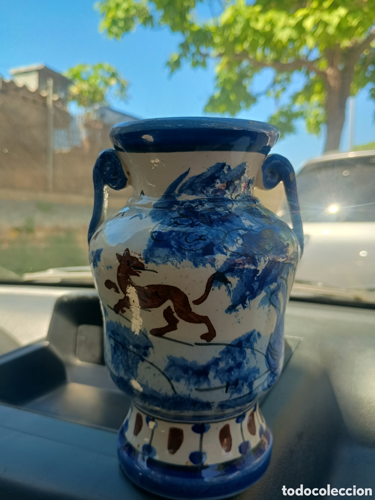 Antig&uuml;edades: Jarr&oacute;n tipo Manises azul - Foto 1
