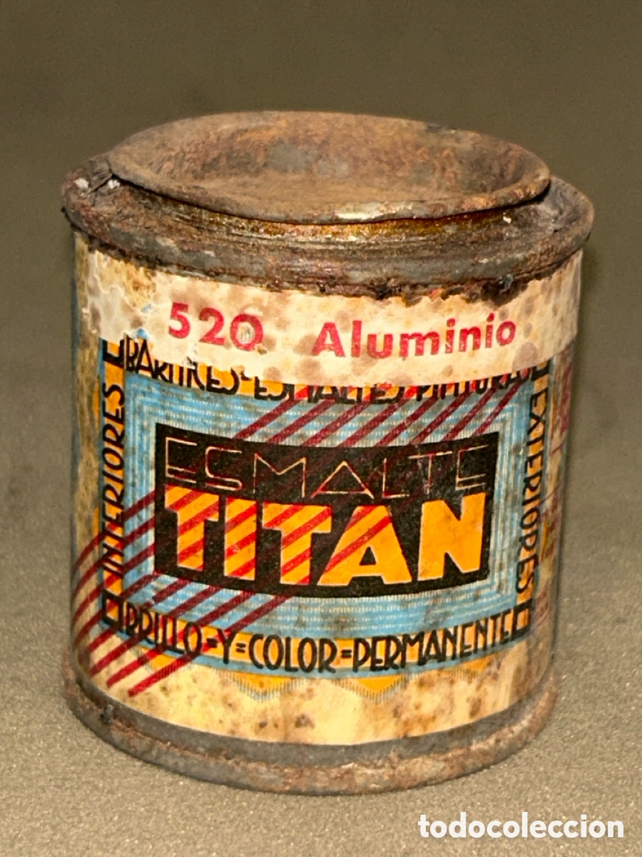 Antig&uuml;edades: BOTE ESMALTE TIT&Aacute;N ALUMINIO 520 *SIN ABRIR, LLENO*