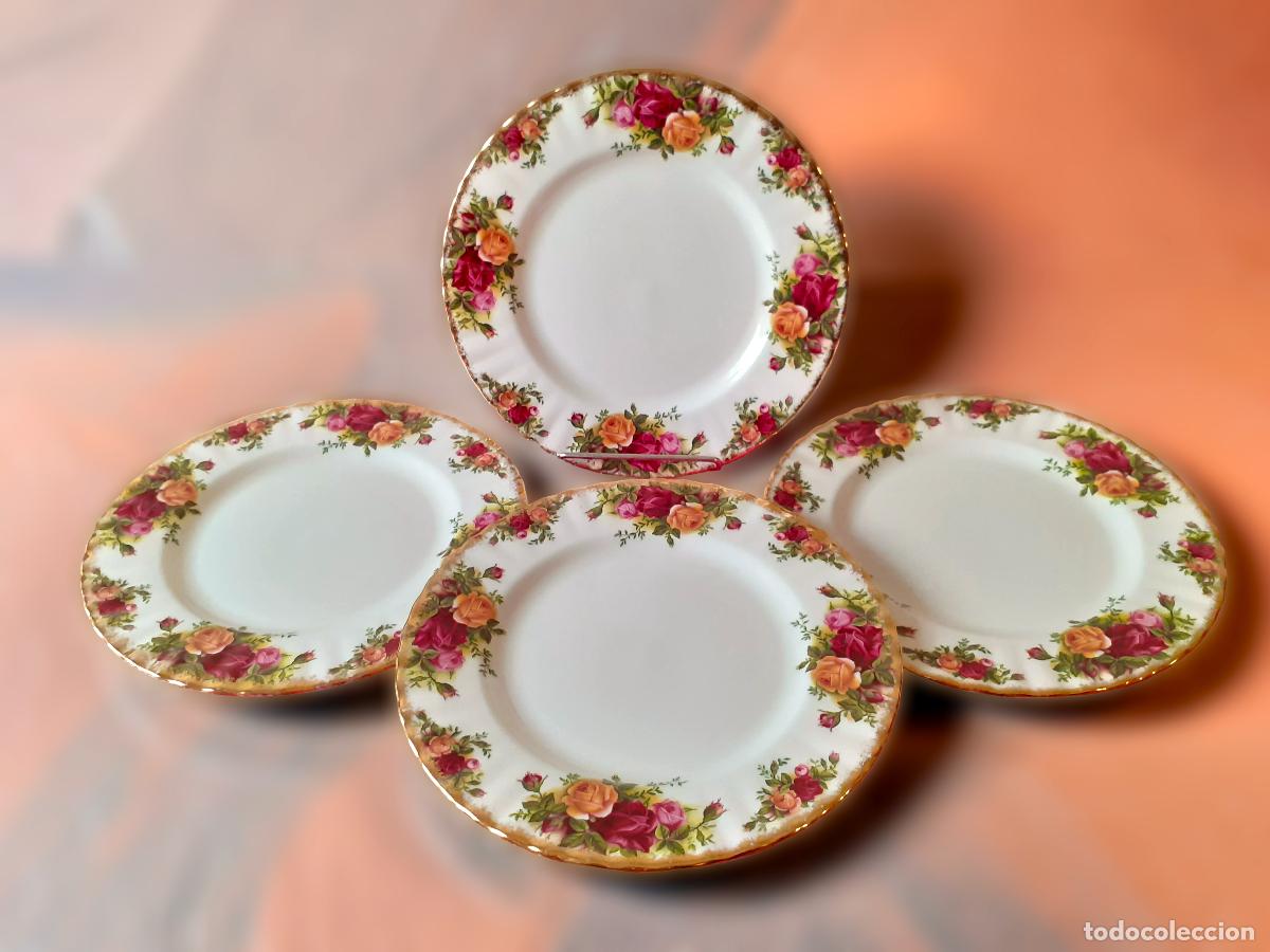 Antig&uuml;edades: 4 platos 20 cm Royal Albert Old Country Roses