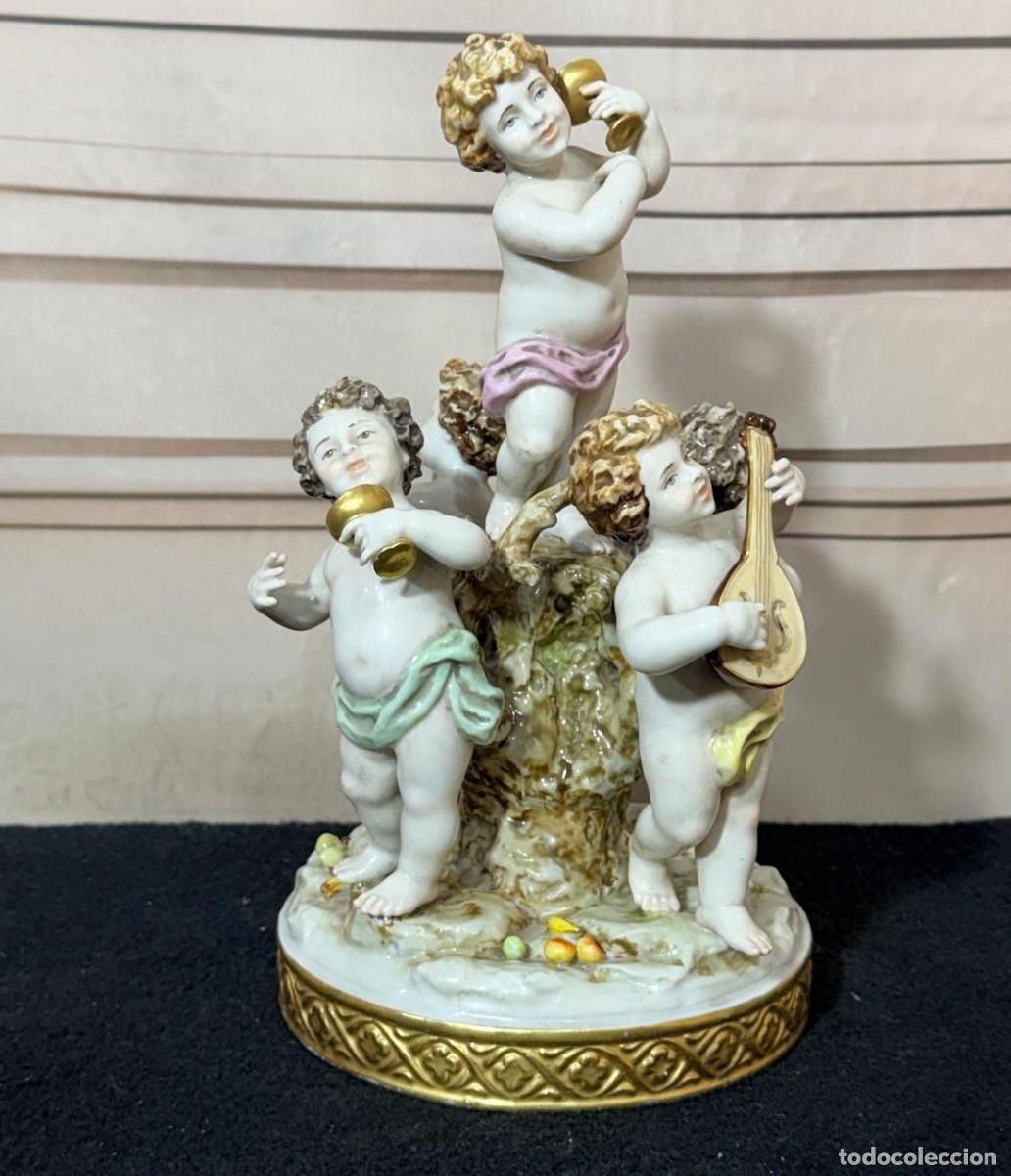 Antig&uuml;edades: FIGURAS DE QUERUB&Iacute;N FIGURATIVAS DE PORCELANA VINTAGE SALVADOR MALLOL ESPA&Ntilde;A AGRUPACI&Oacute;N