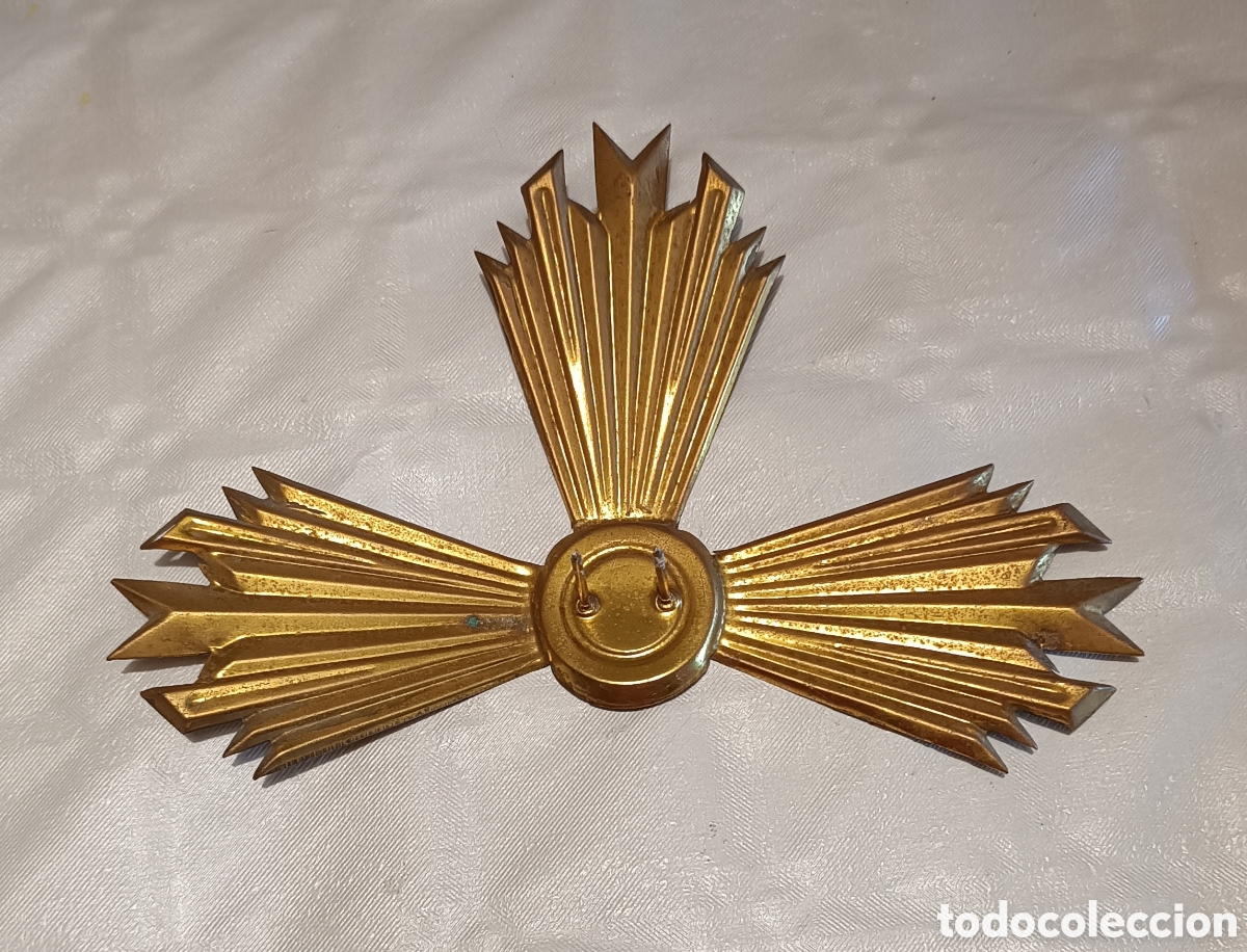 Antig&uuml;edades: GRAN POTENCIA RESPLANDOR, 3 Rayos, Halo, Corona para Imagen religuiosa, en cobre.
