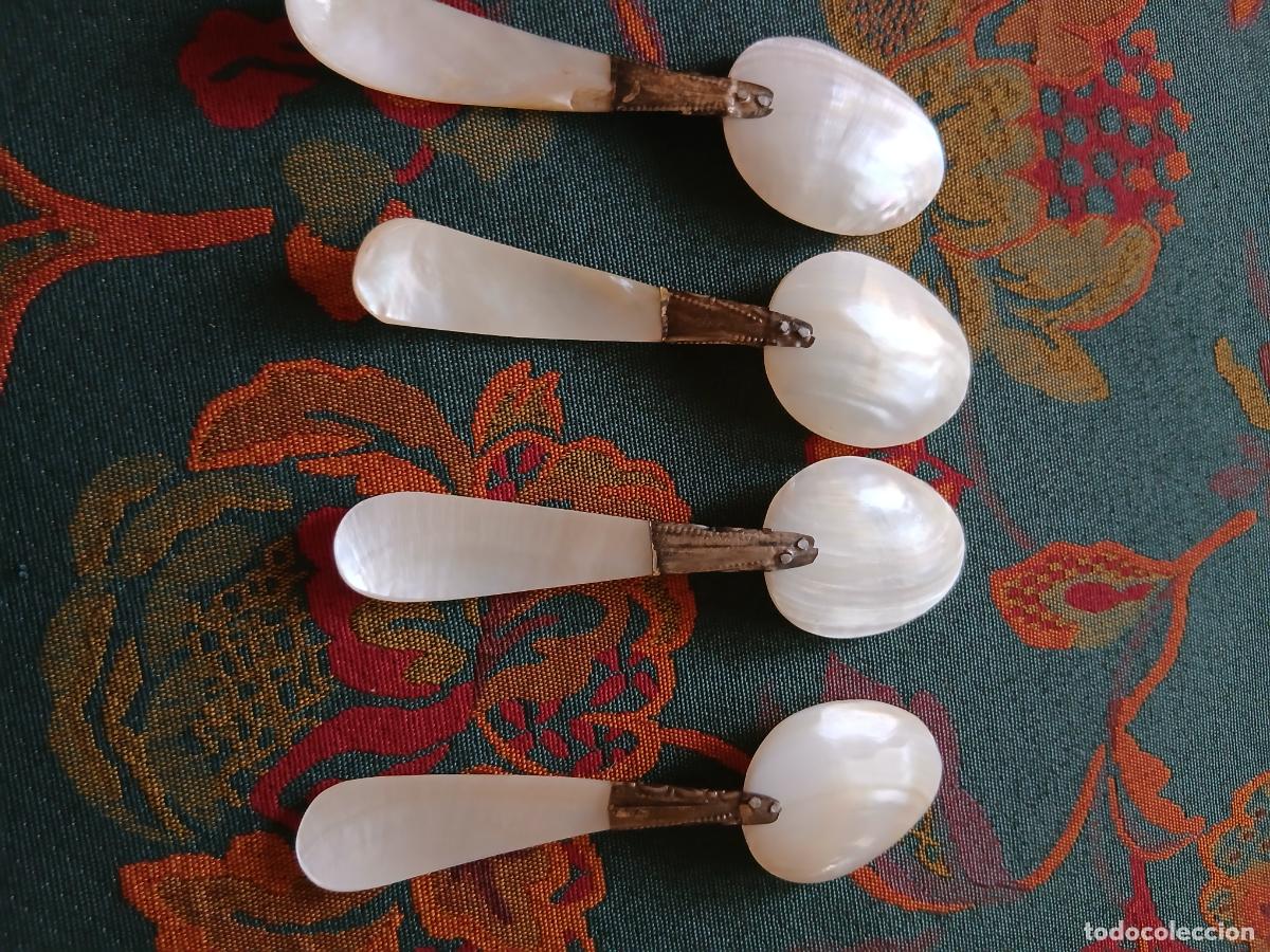 Antig&uuml;edades: Cucharas nacar y plata para caviar - Foto 2