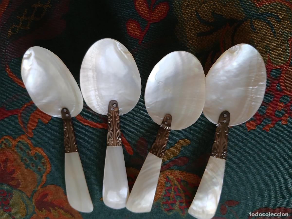 Antig&uuml;edades: Cucharas nacar y plata para caviar - Foto 3