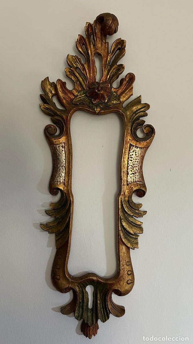 Antig&uuml;edades: Antiguo marco cornucopia madera policromada