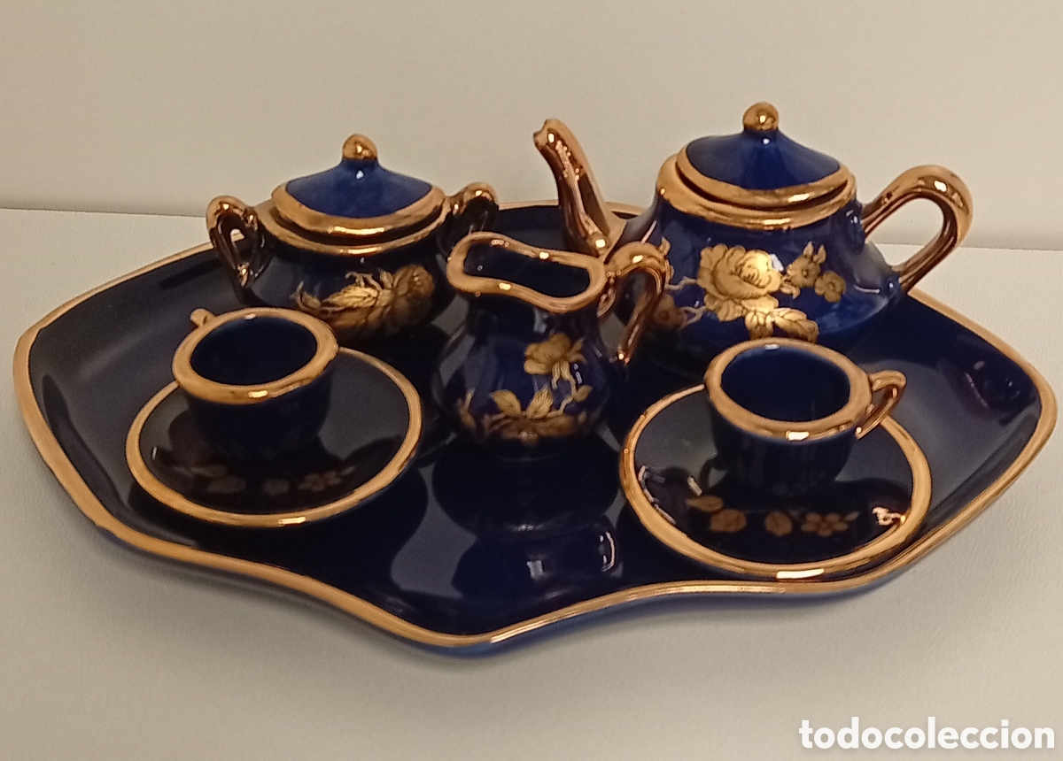 Antig&uuml;edades: JUEGO DE TE EN PORCELANA LIMOGES EN MONIATURA