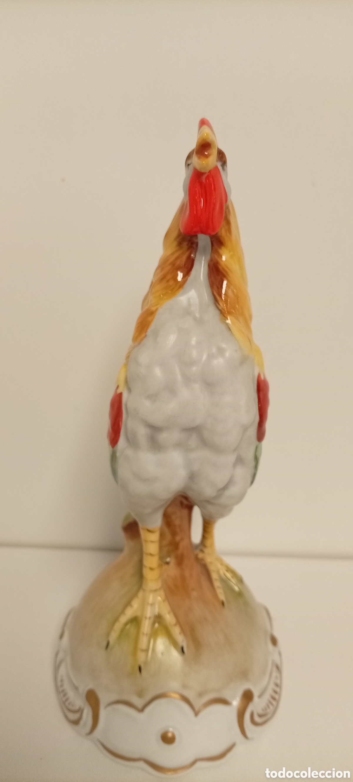 Antig&uuml;edades: FIGURA DE GALLO DE CERAMICA O PORCELANA ITALIANA