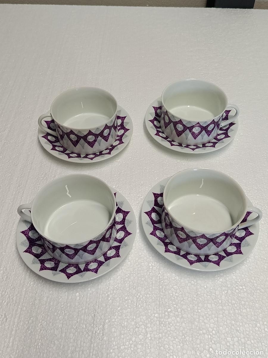 Antig&uuml;edades: LOTE 4 TAZAS Y 4 PLATOS O CASTRO SARGADELOS ANTIGUO DESCATALOGO. BUEN ESTADO SIN ROTURAS.