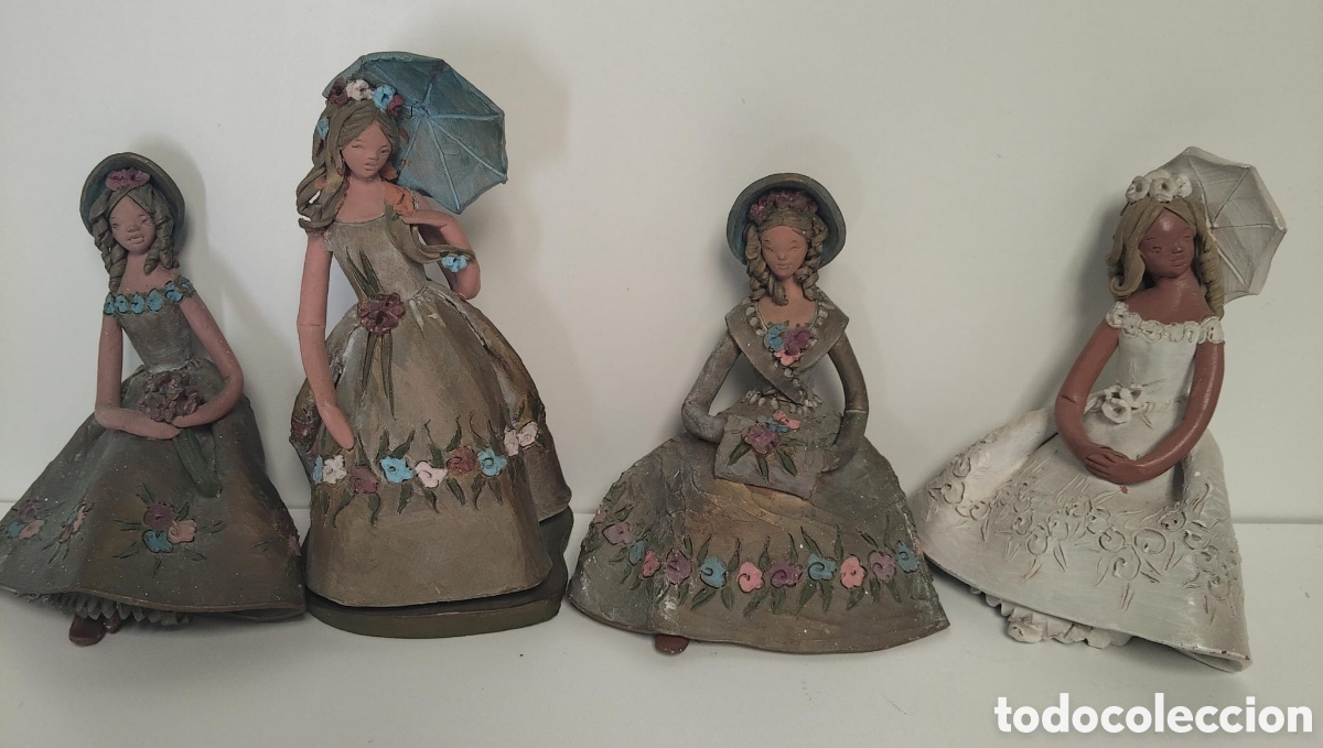 Antig&uuml;edades: .DAMAS DECORATIVAS HECHAS DE BARRO - Foto 1
