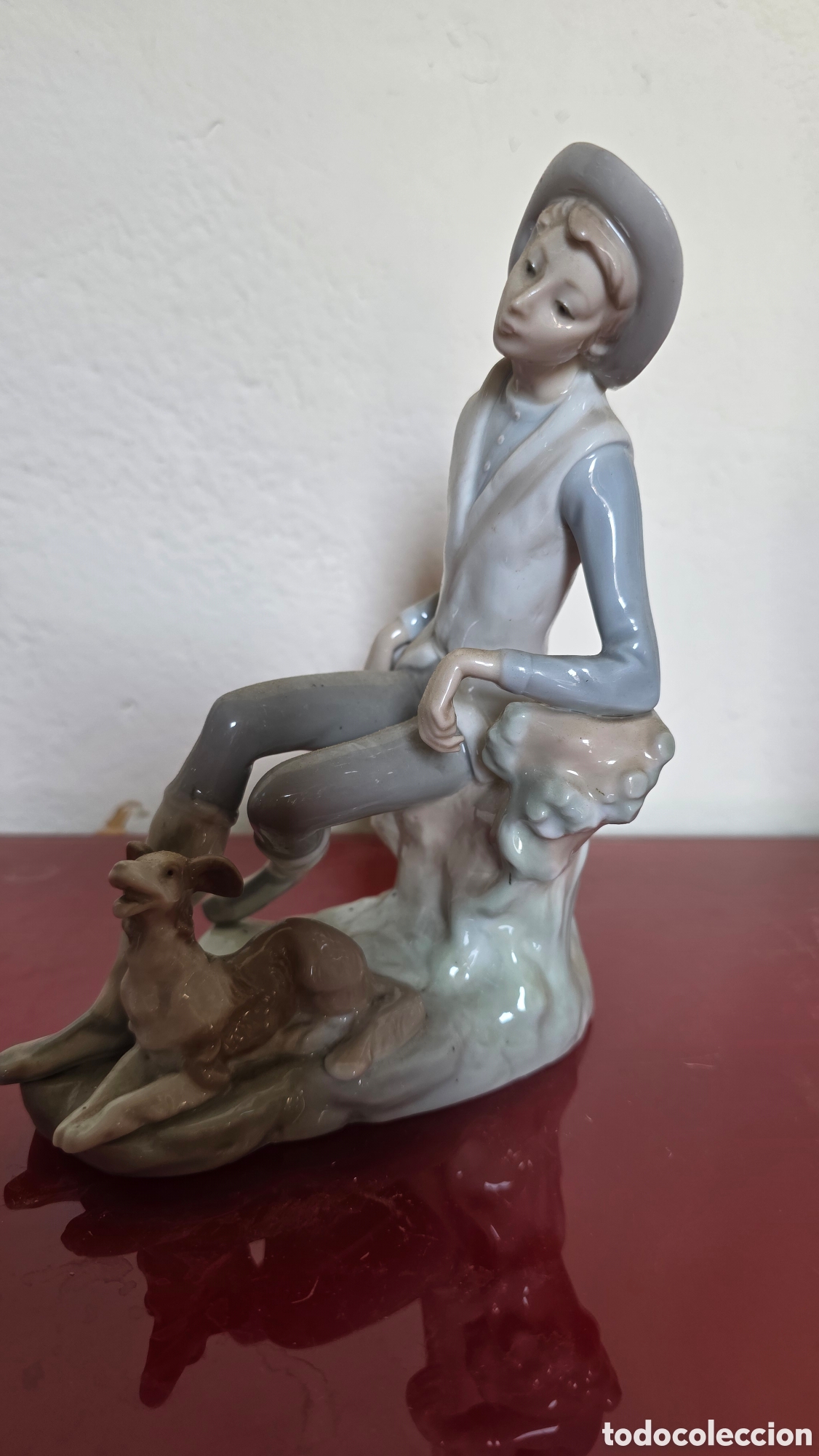 Antig&uuml;edades: Figura pastor porcelana lladro