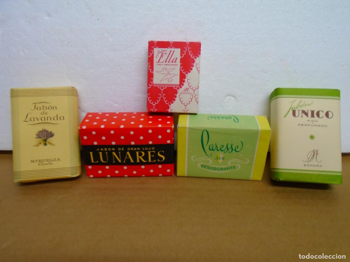 Antig&uuml;edades: LOTE DE 5 PASTILLAS DE JABON ANTIGUAS, SIN DESPRECINTAR.