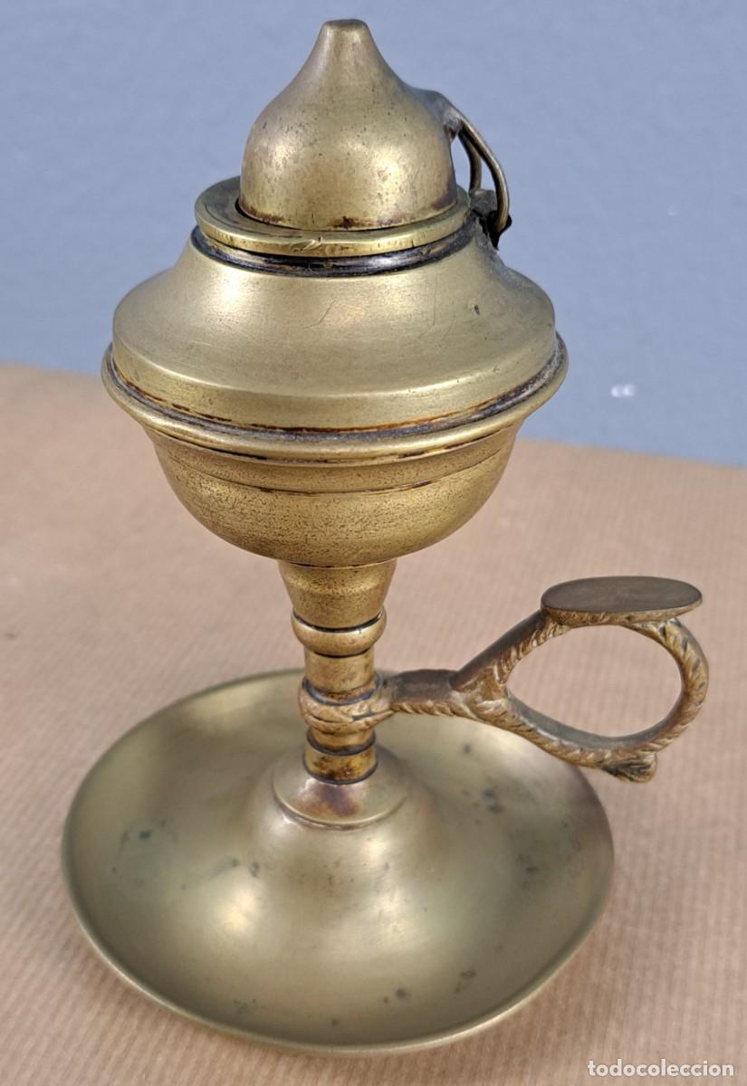 Antig&uuml;edades: Candil de bronce antiguo, siglo XIX