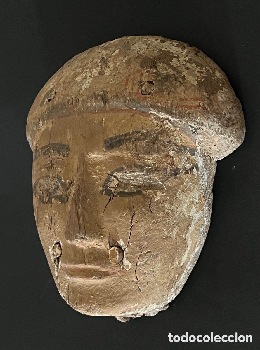 Antig&uuml;edades: M&aacute;scara mortuoria de madera - Foto 1