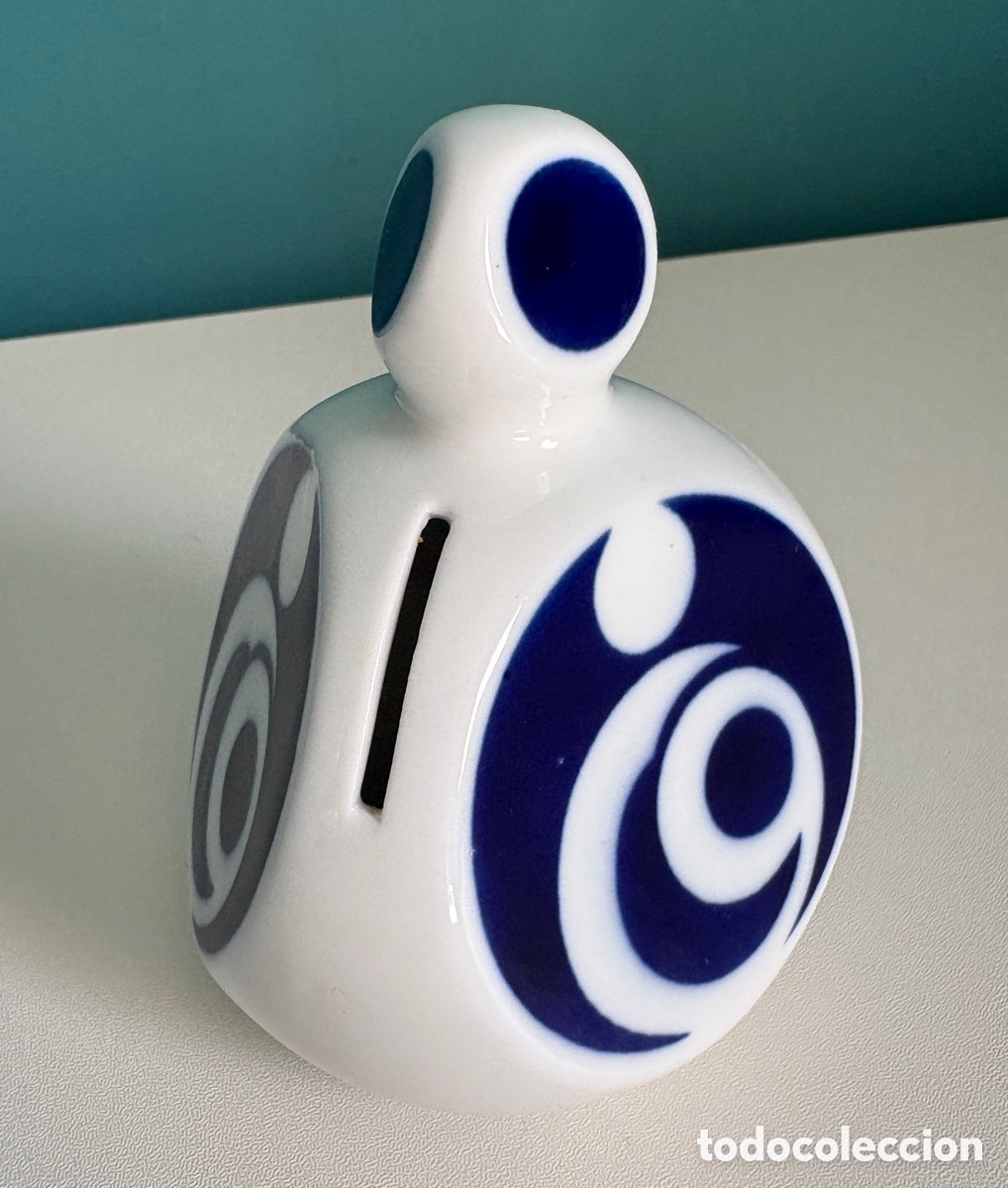 Antig&uuml;edades: (L770) Hucha Porcelana Sargadelos - Antigua Promoci&oacute;n Caixa Galicia (11x9 cm)