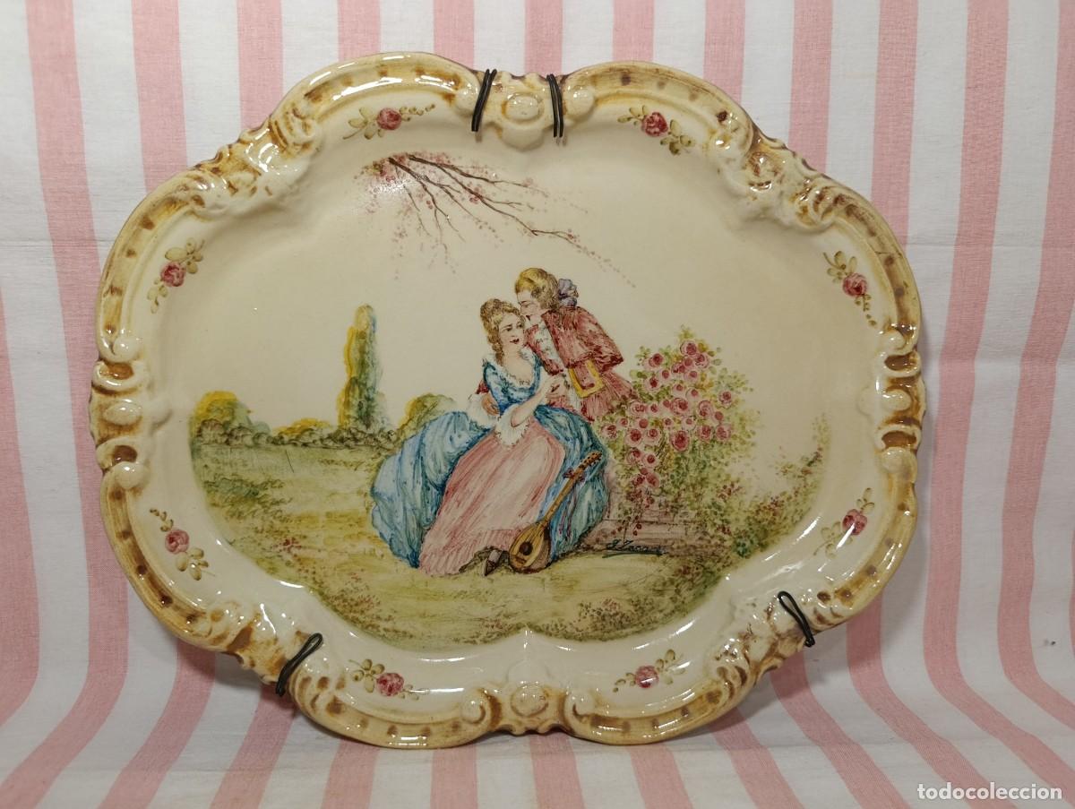 Antig&uuml;edades: PRECIOSA BANDEJA PORCELANA LOZA ESTILO PEYR&Oacute; DE VIDILER