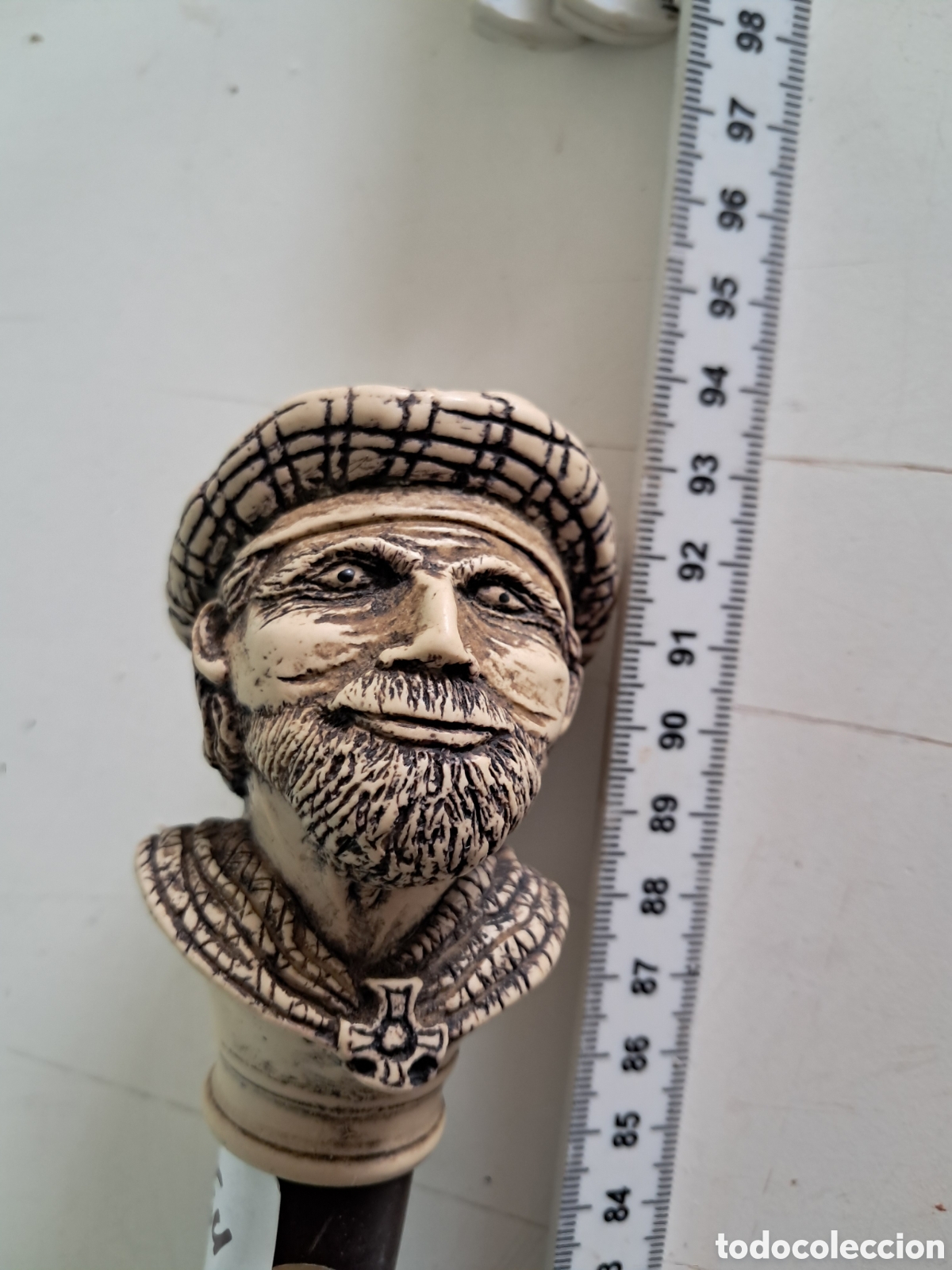Antig&uuml;edades: Bast&oacute;n antiguo con mango de personaje Escoc&eacute;s - Foto 1