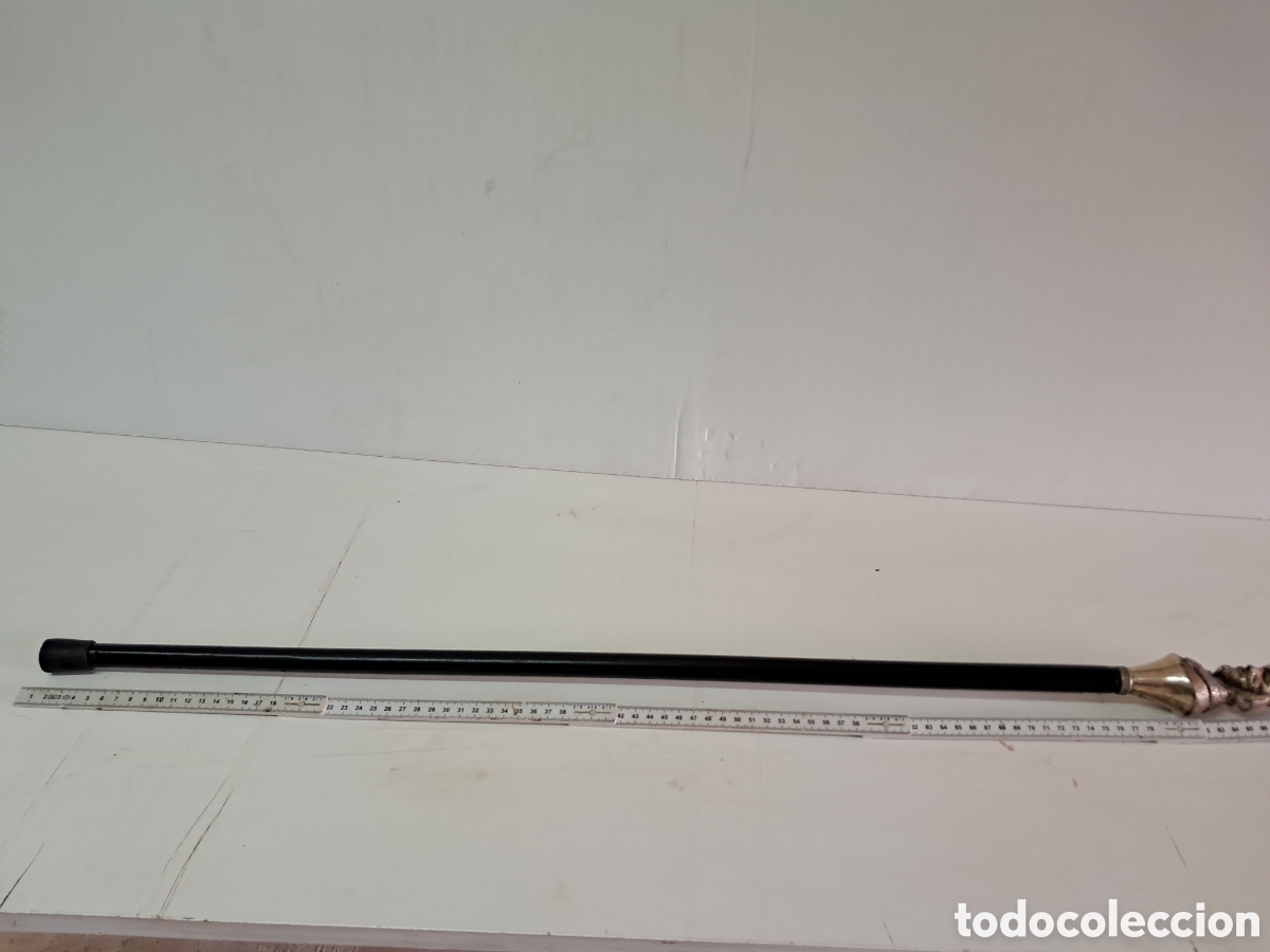 Antig&uuml;edades: Bast&oacute;n antiguo con mango de figura de un Rey - Foto 3