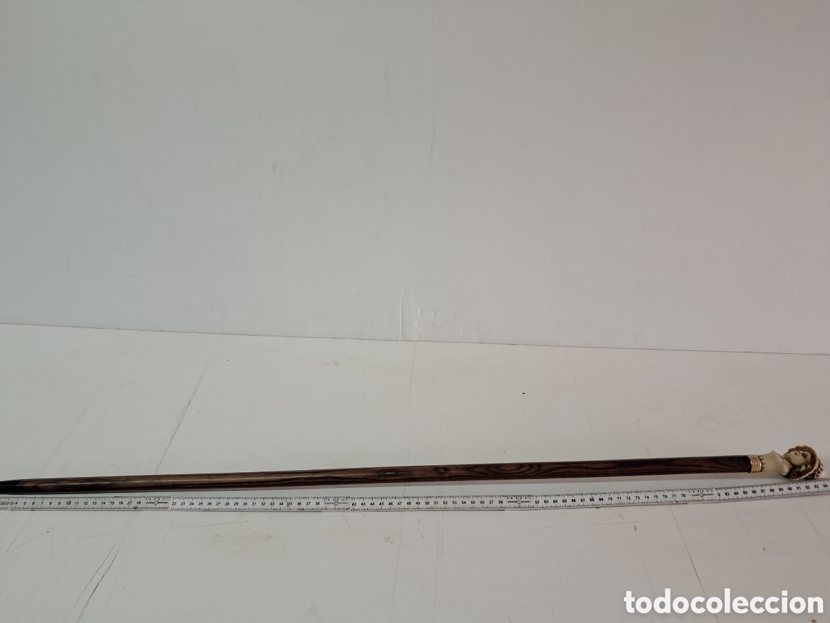 Antig&uuml;edades: Bast&oacute;n antiguo con figura de mujer - Foto 4