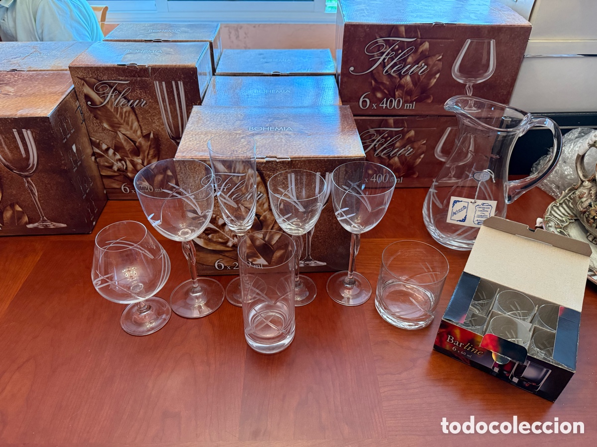 Antig&uuml;edades: Juego Copas Bohemia Cristal