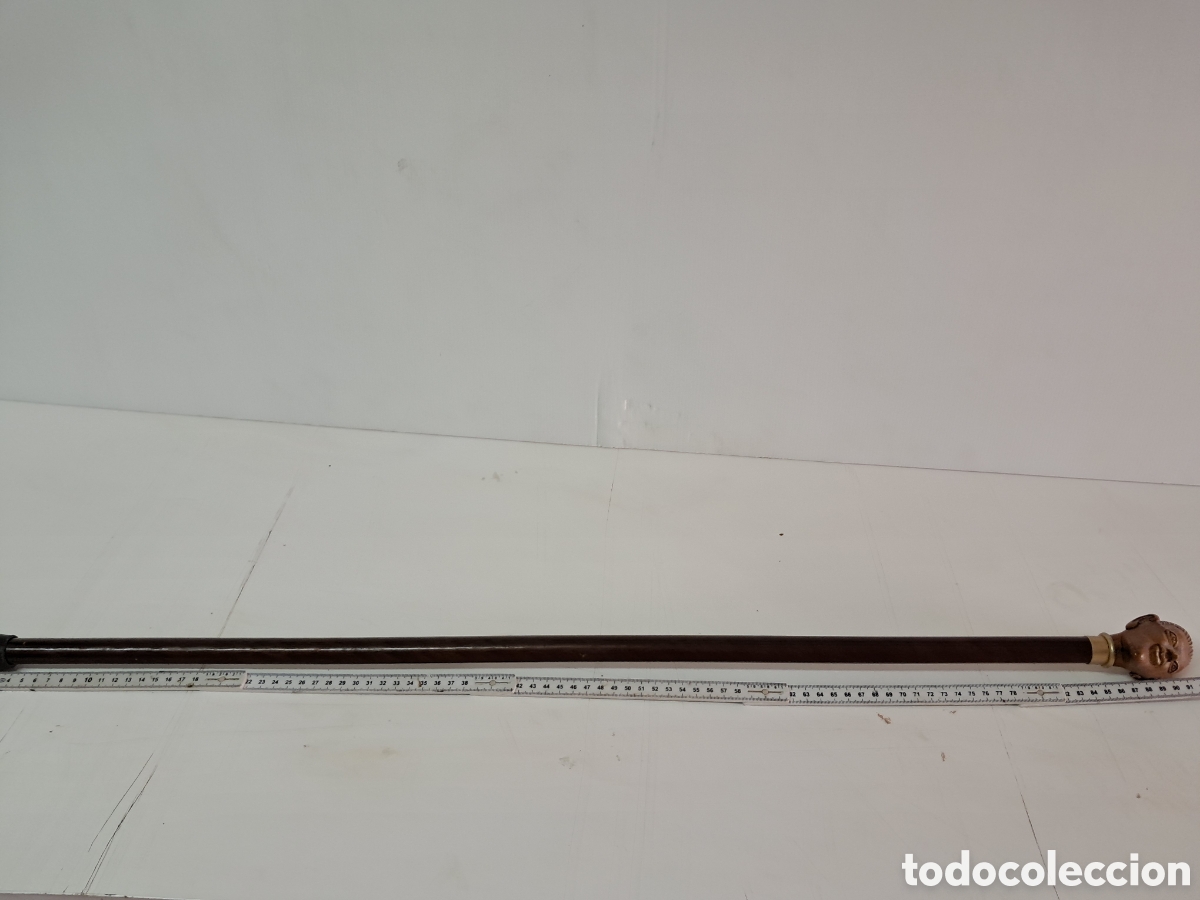 Antig&uuml;edades: Bast&oacute;n antiguo con mango de resina y madera noble - Foto 3