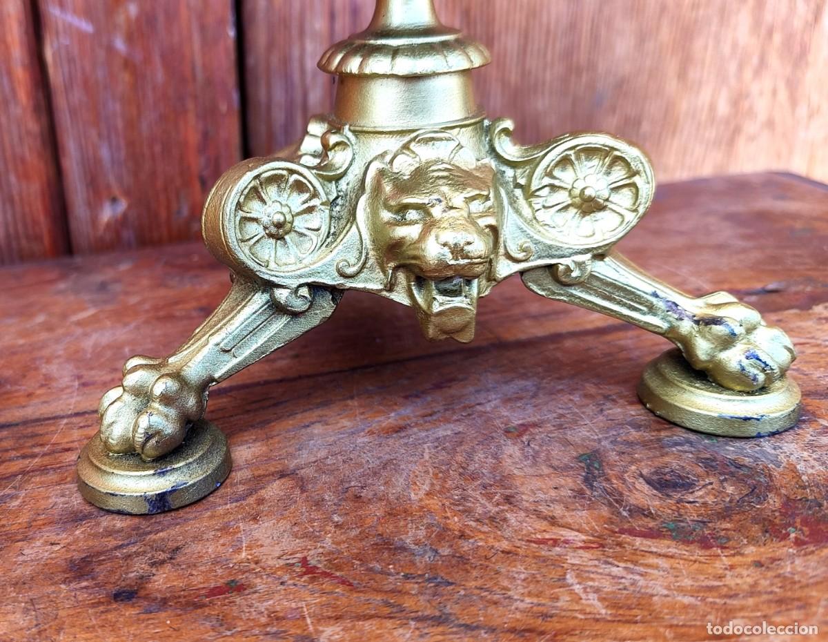 Antig&uuml;edades: Candelabro de bronce sobredorado, - Foto 5