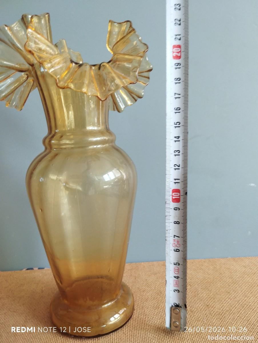 Antig&uuml;edades: Antiguo florero de cristal -606 - Foto 3
