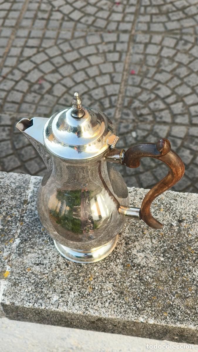 Antig&uuml;edades: Carafe verseuse argent massif 925 poin&ccedil;on t&ecirc;te de mineur780 g